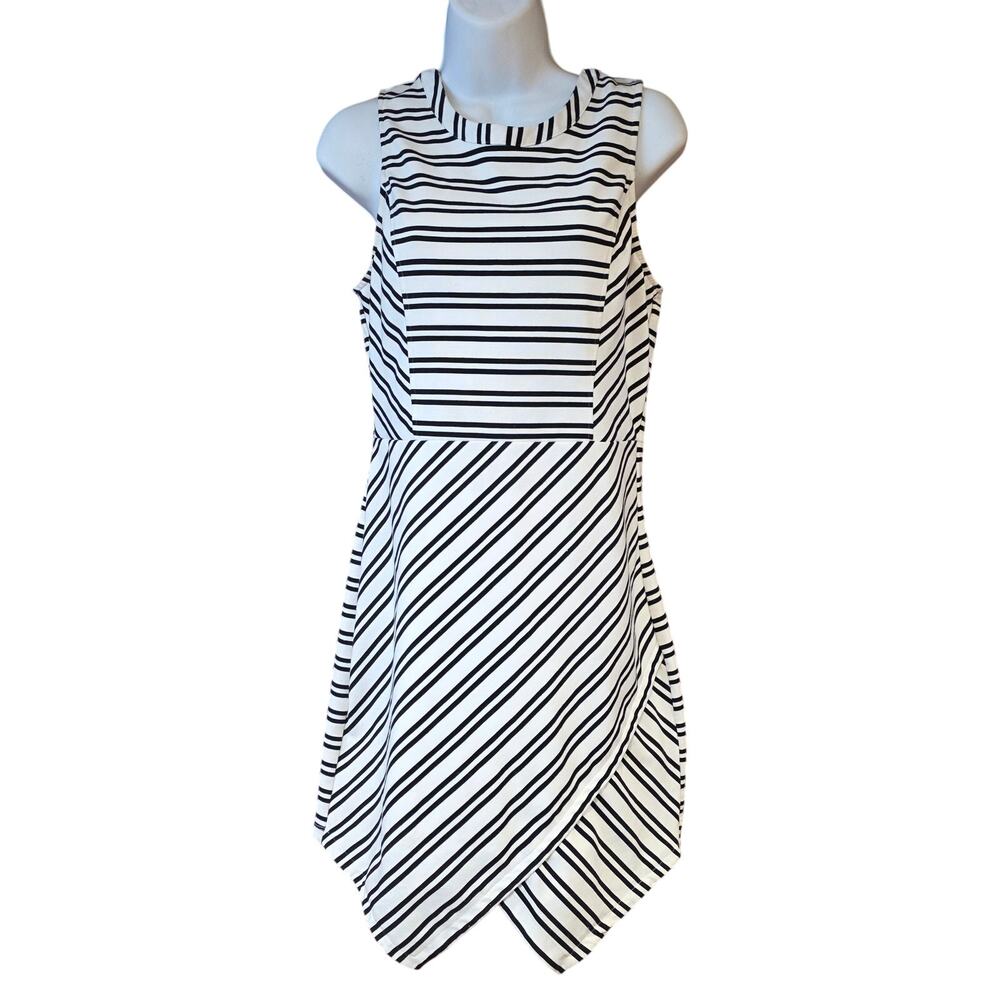 Jack black-and-white striped sleeveless dress sz M